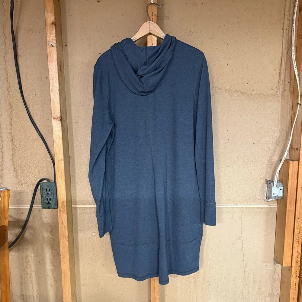 The North Face Grey Hooded Tunic Dress XL Long Sleeve Sweatshirt Pockets Workout - Picture 2 of 6